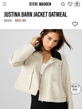 Steve Madden Womens Women's Justina Contrast-Collar Trench Jacket, Oatmeal, XS